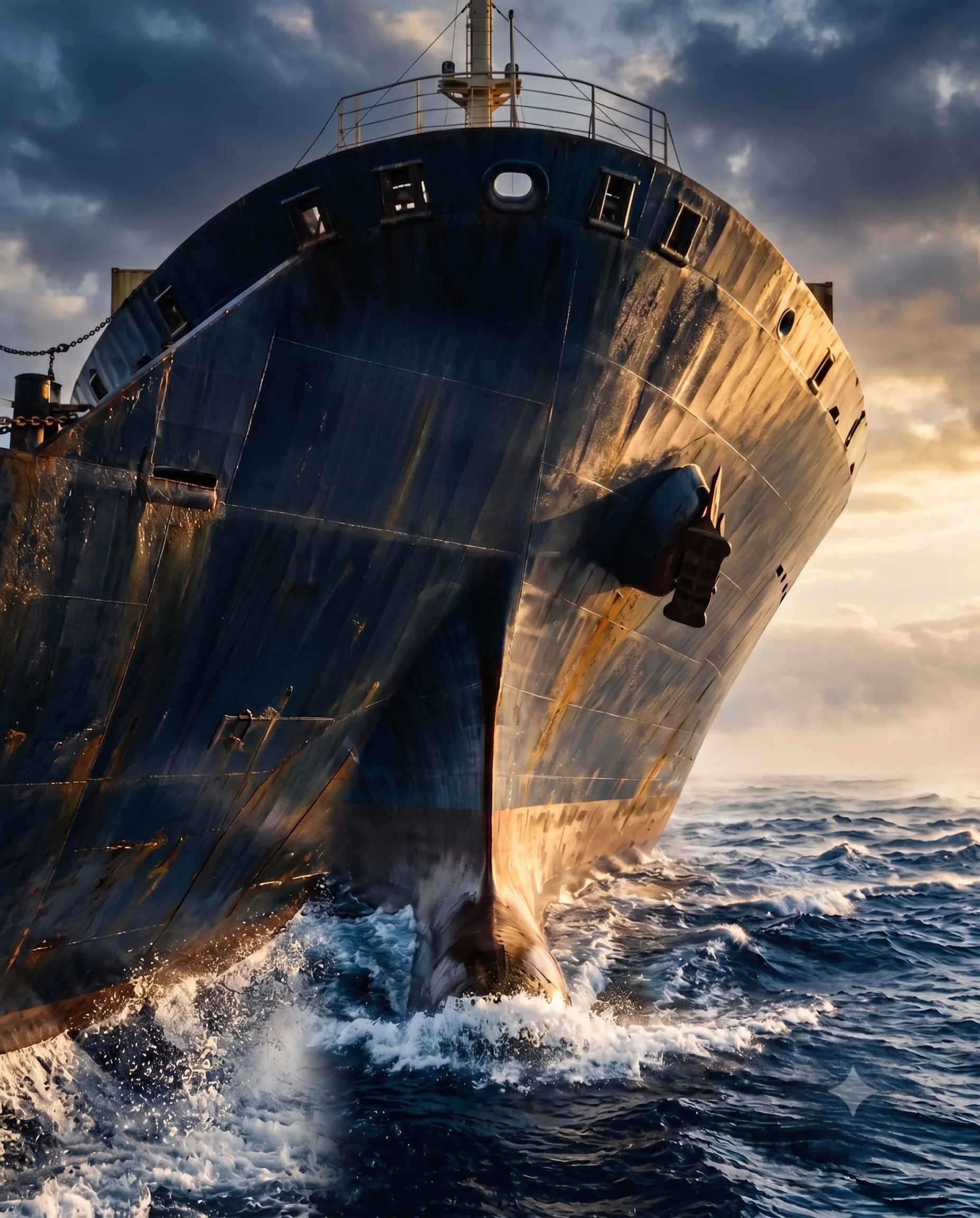 Cargo vessel at sea